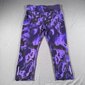 Nike Women's Dri-Fit Leggings Purple & Black Size Medium
